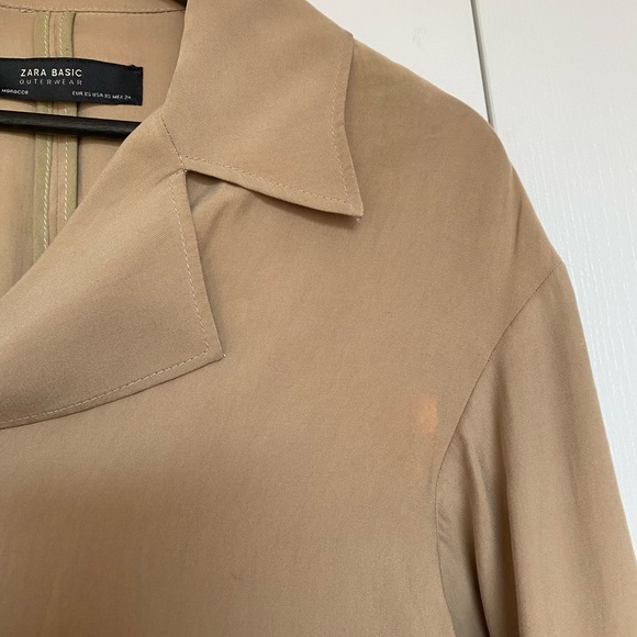 ZARA - Tan Flowy Trench Coat In Size XS - Picture 8 of 8